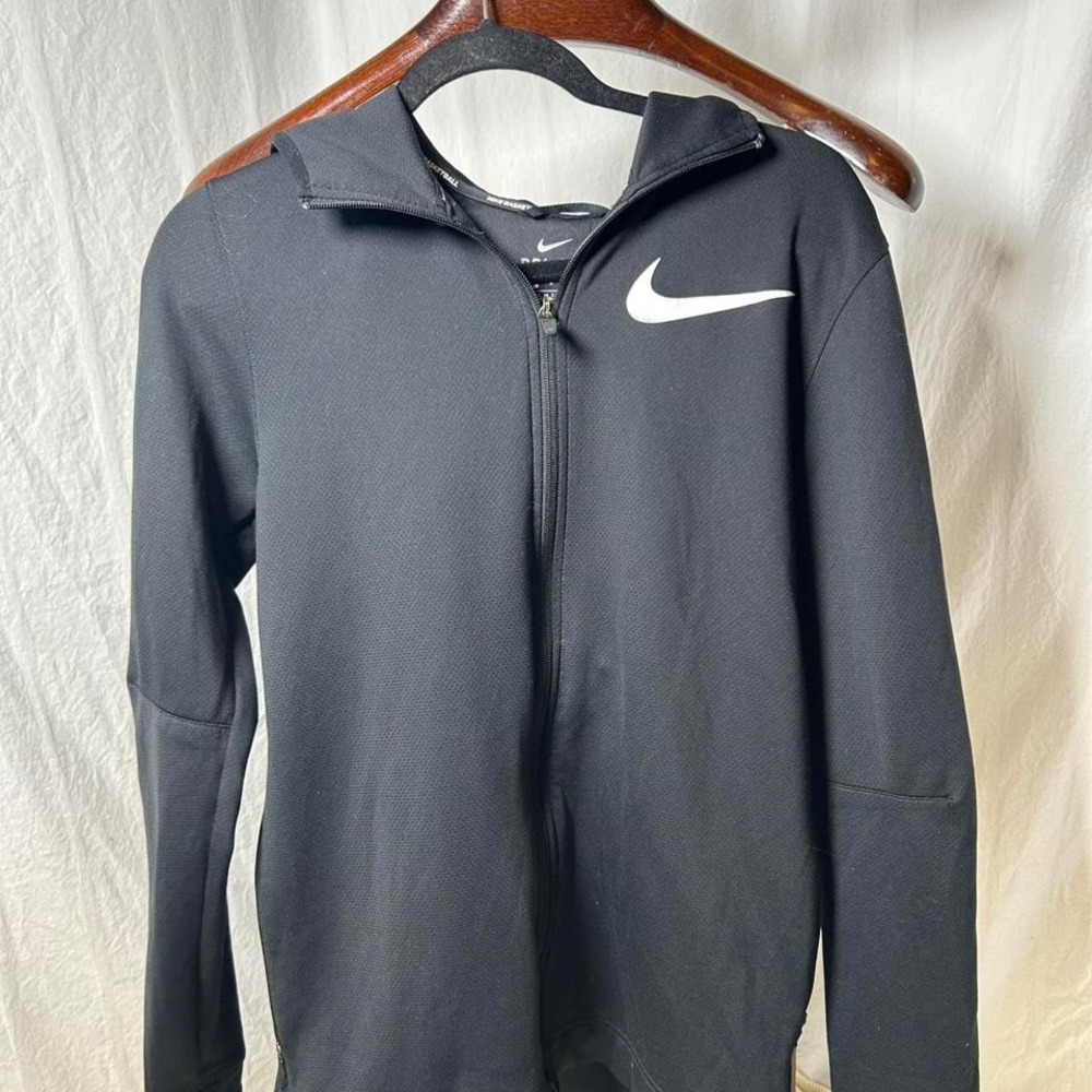 Nike Hoodie Mens Small Black Basketball Dri-FIT Full Zip Hooded Swoosh Athletic